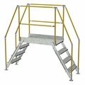 Vestil 4 Step Galvanized Steel Cross-Over Ladder 91"x82.15" 500lb Capacity COL-4-36-33-HDG